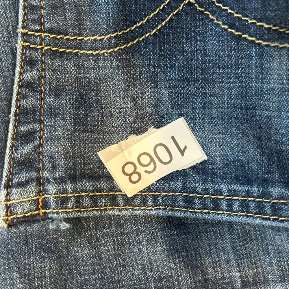 Levi's 508 Regular Taper Jeans Mens 34x32 Dark‎ Wash Blue Distressed Denim